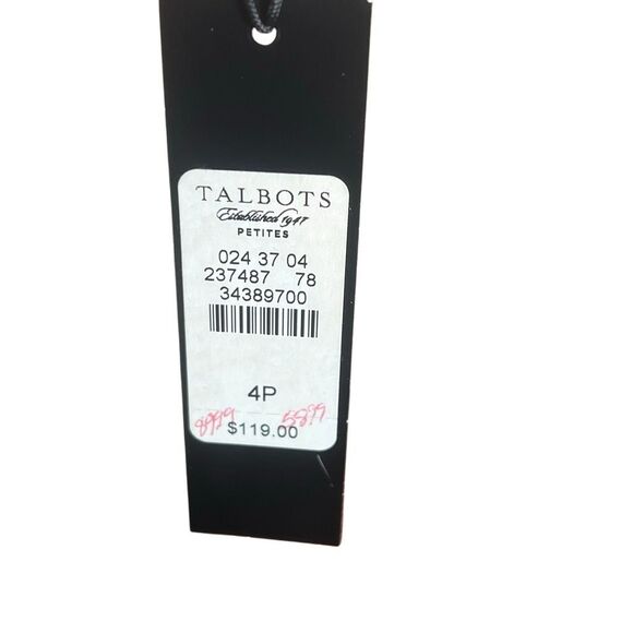 Talbots NWT Signature Low Rise Flat Front Cropped Trouser Pants Black Size 4P - Picture 6 of 11